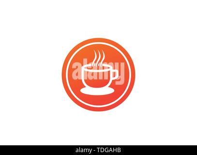 Grande tasse de café au chaud caffee logo design illustration Illustration de Vecteur