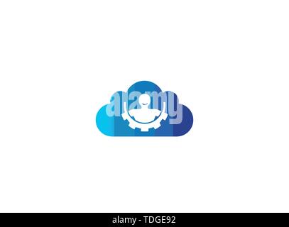 L'intérieur du corps d'un engrenage pignion et sourire pour la conception de logo en vecteur icône chat illustration Illustration de Vecteur