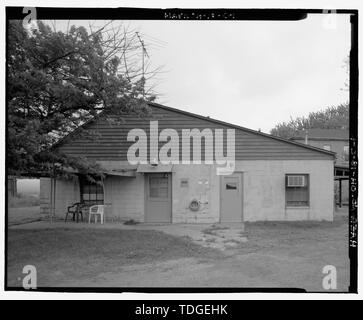 Le nord-est de l'altitude. À SUD-OUEST. Le minerai de fer - Pennsylvania Dock, Lunch-Shower Building, du lac Érié, à l'île de Whiskey, Cleveland, comté de Cuyahoga, OH Banque D'Images