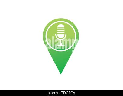 Microphone et symbole de karaoké logo design illustration, mic en forme Illustration de Vecteur