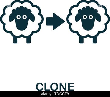 Symbole d'icône de vecteur clone. Signe créatif de la collection d'icônes de biotechnologie. Icône de clone à plat remplie pour ordinateur et mobile Illustration de Vecteur