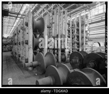 Vue du nord-ouest de four à sole rotative de la no 2 ligne transparente dans les baies 17 et 18 de la conduite principale moulin. - National U.S. Steel Tube Works, à tubes de l''hôtel, le long de la rivière Monongahela, McKeesport, comté d'Allegheny, PA, Andrew Carnegie. Banque D'Images