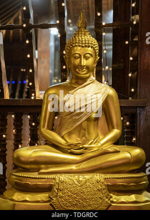 Statue de Bouddha Doré assis sur des coussins de Seema Malaka Temple. Banque D'Images