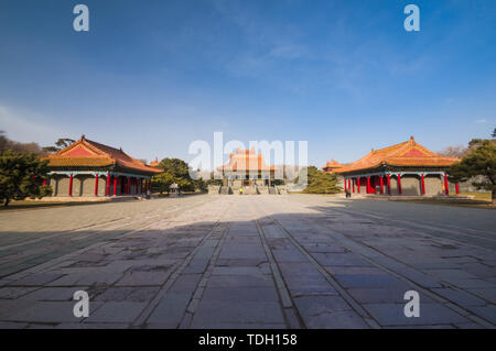 Le paysage architectural du palais dans le parc Beiling, Shenyang, Liaoning Province Banque D'Images