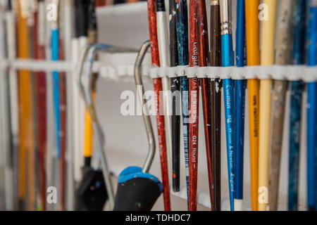 Londres, Royaume-Uni. 16 juin 2019. Le studio de Duart Bel Silva - Artistes ouvrir leurs espaces de travail pour le public pour la fin de semaine. Des studios ouverts, Thames-Side Studios, Woolwich, Londres. Crédit : Guy Bell/Alamy Live News Banque D'Images