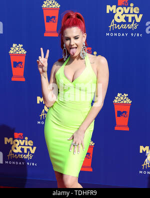 15 juin 2019 - Santa Monica, Californie, États-Unis - 15 juin 2019 - Santa Monica, Californie, États-Unis - Justine assiste à la Saint-valentin 2019 MTV Movie Awards (TV et Image Crédit : © Alexander Seyum/Zuma sur le fil) Banque D'Images