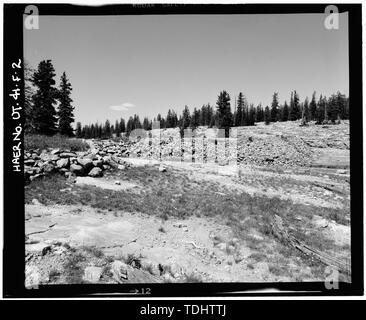 Vue générale du barrage, montrant la face amont, à l'Ouest - haute montagne barrages dans l'unité de Bonneville, Barrage du Lac Long, forêt nationale de Wasatch, Kamas, Comté de Summit, UT ; Service national des forêts ; Provo Reservoir Company ; Union Reservoir Company Banque D'Images