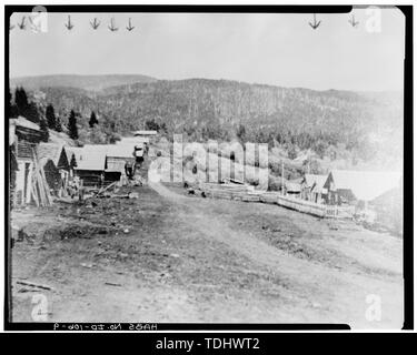 Aperçu de la ville, à la photocopie de l'est photographie historique. Prises avant 1929. Tirage original est situé à Lemhi Comté Historical Museum, du saumon, de l'Idaho. Photographe est inconnue. - La Ville de Leesburg, Napias Creek, Saumon, Lemhi Comté, ID Banque D'Images