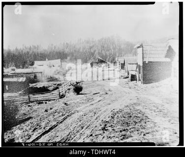 Aperçu de la ville, à l'ouest de photocopie de photographie historique. Pas de date. Tirage original est situé à Lemhi Comté Historical Museum, du saumon, de l'Idaho. Photographe est inconnue. - La Ville de Leesburg, Napias Creek, Saumon, Lemhi Comté, ID Banque D'Images