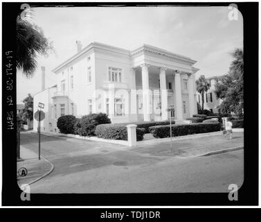 IMAGE PHOTOGRAMMÉTRIQUE- PERSPECTIVE SUD-OUEST - Villa Marguerita, 4 rue de la batterie du Sud, comté de Charleston, Charleston, SC ; Prix, Virginie B, émetteur Banque D'Images