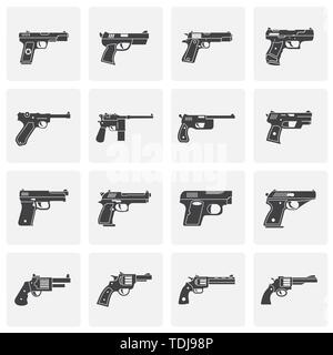 Les icônes pistolet situé sur arrière-plan de conception graphique et web. Simple illustration. Concept Internet symbole de bouton site web ou application mobile. Illustration de Vecteur