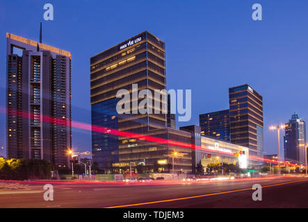 Nanjing Hexi CBD de scène de nuit Banque D'Images