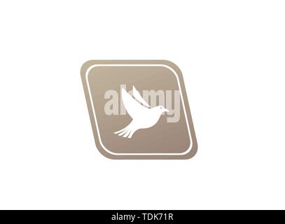 Les ailes des oiseaux ou dove ouvrir et voler à l'intérieur d'un cercle pour logo design illustration dans la forme Illustration de Vecteur