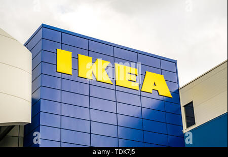 Vienne Autriche JUIN.1, 2019 : IKEA sud de Vienne. IKEA est le plus grand détaillant de meubles et vend des meubles prêts à assembler Banque D'Images