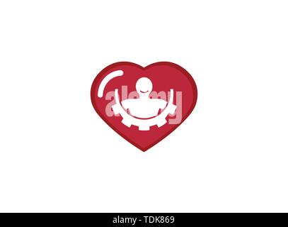 L'intérieur du corps d'un engrenage pignion et sourire pour la conception de logo en icône de chat illustration Illustration de Vecteur