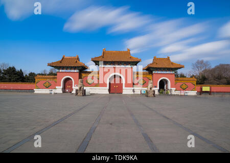 Le paysage architectural du palais dans le parc Beiling, Shenyang, Liaoning Province Banque D'Images