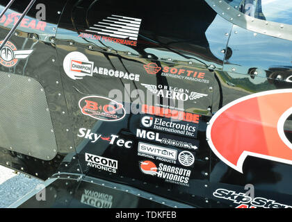 Cape Girardeau, MO, USA. 17 mai, 2019. Le Skip Stewart Bi-Plane pendant la Cape Girardeau Air Show, à Cape Girardeau, MO. Crédit obligatoire : Kevin Langley/Sports médias du Sud/CSM/Alamy Live News Banque D'Images