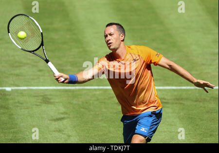 Halle, Allemagne. 17 Juin, 2019. Tennis : ATP-Tour des célibataires, des hommes, 1er tour, Johnson (USA) - Commentaires en (Allemagne). De commentaires sur la balle. Credit : Friso Gentsch/dpa/Alamy Live News Banque D'Images