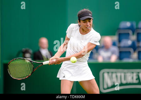 BIRMINGHAM, ANGLETERRE 17 juin Su-Wei Hsieh (Taïwan) au cours de sa ronde de 32 match avec Aryna Sabalenka (Bulgarie) au cours de la Nature Valley Classic Tennis Tournament à Edgbaston, Birmingham Club Prieuré le lundi 17 juin 2019. (Crédit : Andy Whitehead | MI News) Credit : MI News & Sport /Alamy Live News Banque D'Images