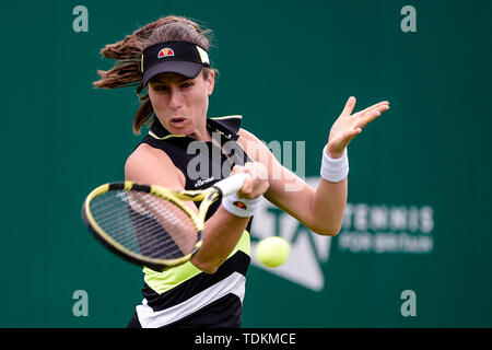 BIRMINGHAM, ANGLETERRE 17 juin Johanna Konta (GBR) dans la série de 32 match contre Anet Kontaveit (Estonie) au cours de la Nature Valley Classic Tennis Tournament à Edgbaston Priory Club, Birmingham le lundi 17 juin 2019. (Crédit : Andy Whitehead | MI News) Credit : MI News & Sport /Alamy Live News Banque D'Images