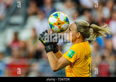 Reims, France. 17 Juin, 2019. Ingrid Hjelmseth gardien de la Norvège au cours de match contre la Corée du Sud, valable pour un groupe de jeu de la première phase de la Coupe du Monde féminine de soccer à Reims en France Lundi, 17. (Photo : Vanessa Carvalho/Brésil Photo Presse) Credit : Brésil Photo Presse/Alamy Live News Banque D'Images