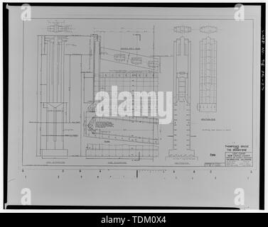 Dessin original, la feuille 3 (dessins originaux à l'Ohio Department of Transportation, Dover, DE BNC, 87) - Thompson's Bridge, enjambant la rivière Brandywine on Delaware State Route 92, Wilmington, New Castle Comté, DE Banque D'Images