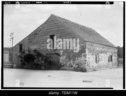 Les bâtiments historiques de l'enquête américaine E. W. Russell, photographe, Juin 19, 1937 Vieux Mule stable. - Limeworks Chewacla, Limekiln Road, Chewacla, comté de Lee, AL Banque D'Images