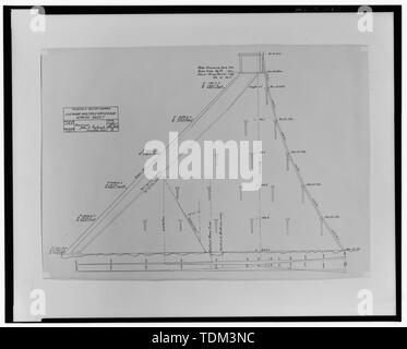 La compagnie des eaux de Palmdale, EASTWOOD PLUSIEURS-barrage voûté STRESS- Feuille, feuille 3 ; 20 décembre 1918. De l'eau fichiers District Littlerock. - Barrage du ruisseau Little Rock, Little Rock Creek, Littlerock, comté de Los Angeles, CA Banque D'Images