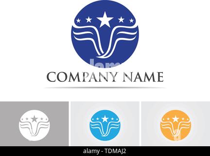 Falcon aile Modèle Logo vector illustration design Illustration de Vecteur