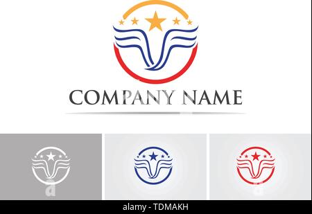 Falcon aile Modèle Logo vector illustration design Illustration de Vecteur