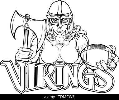 Troie Chevalier Celtique Viking Warrior Football Femme Illustration de Vecteur