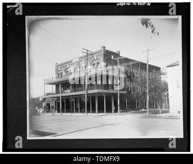 Photocopie de photographie historique (date inconnue) de l'estampe originale en la possession de la bibliothèque des Filles de la République du Texas à l'Alamo, San Antonio, Texas. - The Water Garden Hotel, 857 East Commerce Street, San Antonio, TX, Comté de Bexar Banque D'Images