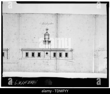 Photocopie de dimensions mesurées, vers 1891 ; élévation arrière (NORD-OUEST) - Faro de Punta Tuna, Punta Thon, Emajagua Yabucoa, Municipio, communication ; département du Commerce des États-Unis, U.S. Coast Guard ; Commission phare central ; Barbier, Bernard et Cie ; Murphy, Kevin, émetteur ; Morales, Luis, photographe ; Nistal-Moret, Benjamin, historien Banque D'Images