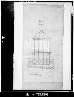 Photocopie de dimensions mesurées, vers 1892 ; DÉTAIL DE LA LUMIÈRE D'ÉLÉVATION COUPOLE ET BALCON - Faro de Punta Tuna, Punta Thon, Emajagua Yabucoa, Municipio, communication ; département du Commerce des États-Unis, U.S. Coast Guard ; Commission phare central ; Barbier, Bernard et Cie ; Murphy, Kevin, émetteur ; Morales, Luis, photographe ; Nistal-Moret, Benjamin, historien Banque D'Images