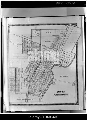 Photocopie DE LA CARTE DE VILLE DE CONNERSVILLE DE ILLUSTRÉ ET ATLAS HISTORIQUE DE FAYETTE CO., 1875 - P. H. et F. M. Société Racines, Eastern Avenue, Connersville, comté de Fayette, dans ; Racines, Francis Marion ; Racines, Philander H ; Boucher, Jack E ; Bruegmann, Robert Banque D'Images