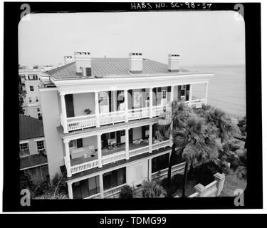 IMAGE PHOTOGRAMMÉTRIQUE- vue aérienne L'ÉLÉVATION - Louis De Saussure House, 1 East Battery, comté de Charleston, Charleston, SC ; Prix, Virginie B, émetteur Banque D'Images