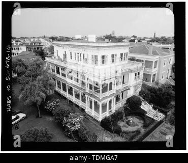 IMAGE PHOTOGRAMMÉTRIQUE- VUE AÉRIENNE SUD-EST - 17 East Battery (maison), comté de Charleston, Charleston, SC Banque D'Images