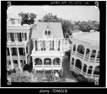 IMAGE PHOTOGRAMMÉTRIQUE- vue aérienne, L'ÉLÉVATION AVANT - George S. Cook House, 28 rue de la batterie du Sud, comté de Charleston, Charleston, SC Banque D'Images