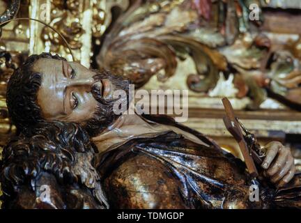 Andreu Sala / couché Saint François-Xavier, retable de Saint Pacian de la cathédrale de Barcelone, bois, ch. 1687. Banque D'Images