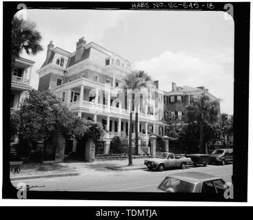 IMAGE PHOTOGRAMMÉTRIQUE- PERSPECTIVE SUD-OUEST, VUE GÉNÉRALE - Maison Stevens-Lathers sud 20, rue de la batterie, le comté de Charleston, Charleston, SC Banque D'Images