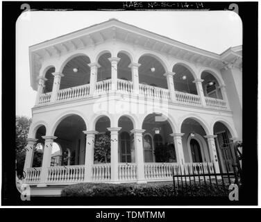 IMAGE PHOTOGRAMMÉTRIQUE- vue perspective, COIN SUD-OUEST - Le Colonel John Algernon Sydney Ashe House, 26 Batterie du Sud, comté de Charleston, Charleston, SC Banque D'Images