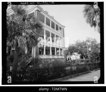 IMAGE PHOTOGRAMMÉTRIQUE- vue perspective, COIN SUD-OUEST - George Robertson House, 1 Street, Charleston, Charleston County, SC Banque D'Images