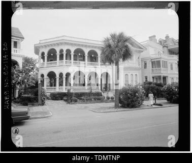 IMAGE PHOTOGRAMMÉTRIQUE- vue perspective, COIN SUD-OUEST, VUE GÉNÉRALE - Le Colonel John Algernon Sydney Ashe House, 26 Batterie du Sud, comté de Charleston, Charleston, SC Banque D'Images