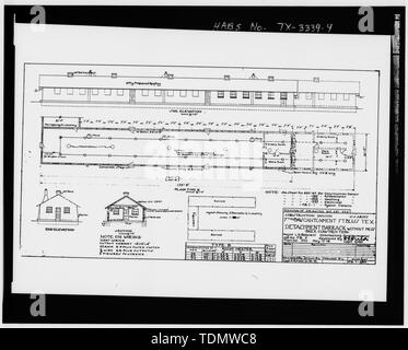 Copie PHOTOGRAPHIQUE DU DESSIN DE CONSTRUCTION D'ORIGINE, daté du 13 mai 1919, la caserne du détachement sans gâchis, MINISTÈRE DE LA GUERRE, LA DIVISION DE LA CONSTRUCTION, PLAN - 353, COPIE AU DOSSIER DANS LE BUREAU DE GESTION DE L'ENVIRONNEMENT, FORT BLISS - Fort Bliss, 7e Bâtiments de cavalerie, d'artillerie de défense aérienne de l'armée américaine et du Centre de Fort Bliss, El Paso, comté d'El Paso, TX ; Blauvelt, L D ; Field, Harvey R Banque D'Images