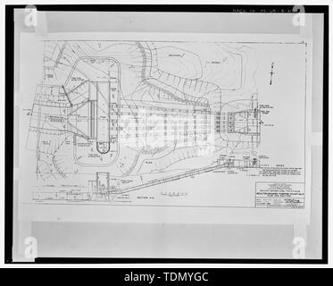 PLAN ET SECTION, WELLTON MOHAWK à l'usine de pompage n° 2. WELLTON MOHAWK-canal - STA. 717 +62.95. Ministère de l'Intérieur des États-Unis, Bureau of Reclamation ; projet de Gila, Arizona, Wellton-Mohawk Division. Le dessin no 50-D-2378, datée du 30 juin 1948, Denver Colorado - Wellton-Mohawk Système d'irrigation, l'usine de pompage n° 2, délimité par l'Interstate 8 au sud, Ponchatoula, Comté de Yuma, AZ Banque D'Images