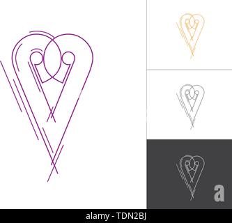 Alphabet et Numéro de création Logotype Croquis Concept en vecteur. Résumé Lettre moderne dessins de logos Éléments. P de l'alphabet et à l'intérieur de ce numéro 9 Le Desi Illustration de Vecteur
