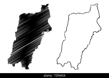 Région d'Atacama (République du Chili, les divisions administratives du Chili) map vector illustration, scribble sketch map Atacama Illustration de Vecteur