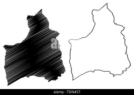 Arica y Parinacota (région de la République du Chili, les divisions administratives du Chili) map vector illustration, croquis gribouillis d'Arica y Parinacota site Illustration de Vecteur