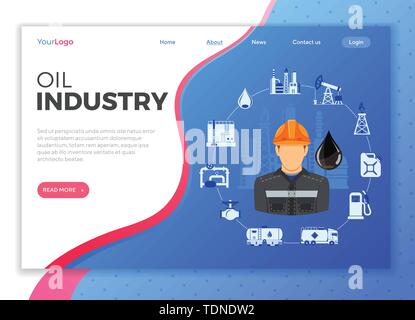 Concept de l'industrie pétrolière Illustration de Vecteur