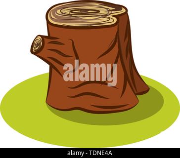 Souche d'arbre vecteur avec noeud de cartoon décoration de la nature Illustration de Vecteur